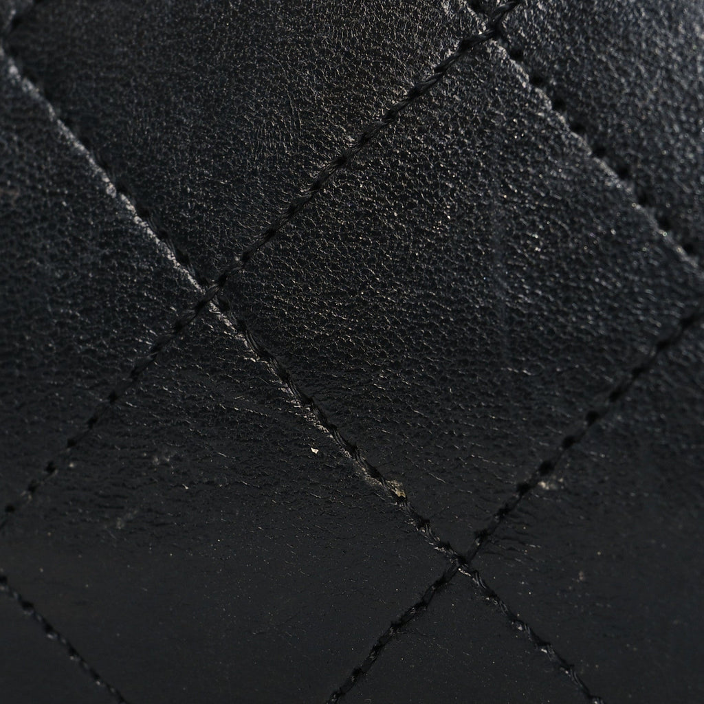 Lambskin Quilted Small Double Flap Black wholesalehk.shop