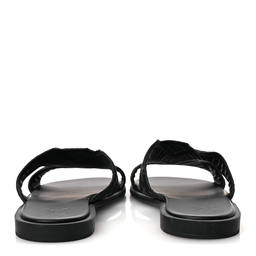 Monogram Denim Mens LV Oasis Mules 9.5 Black £¨ Direct shipment via from wholesalehk.shop