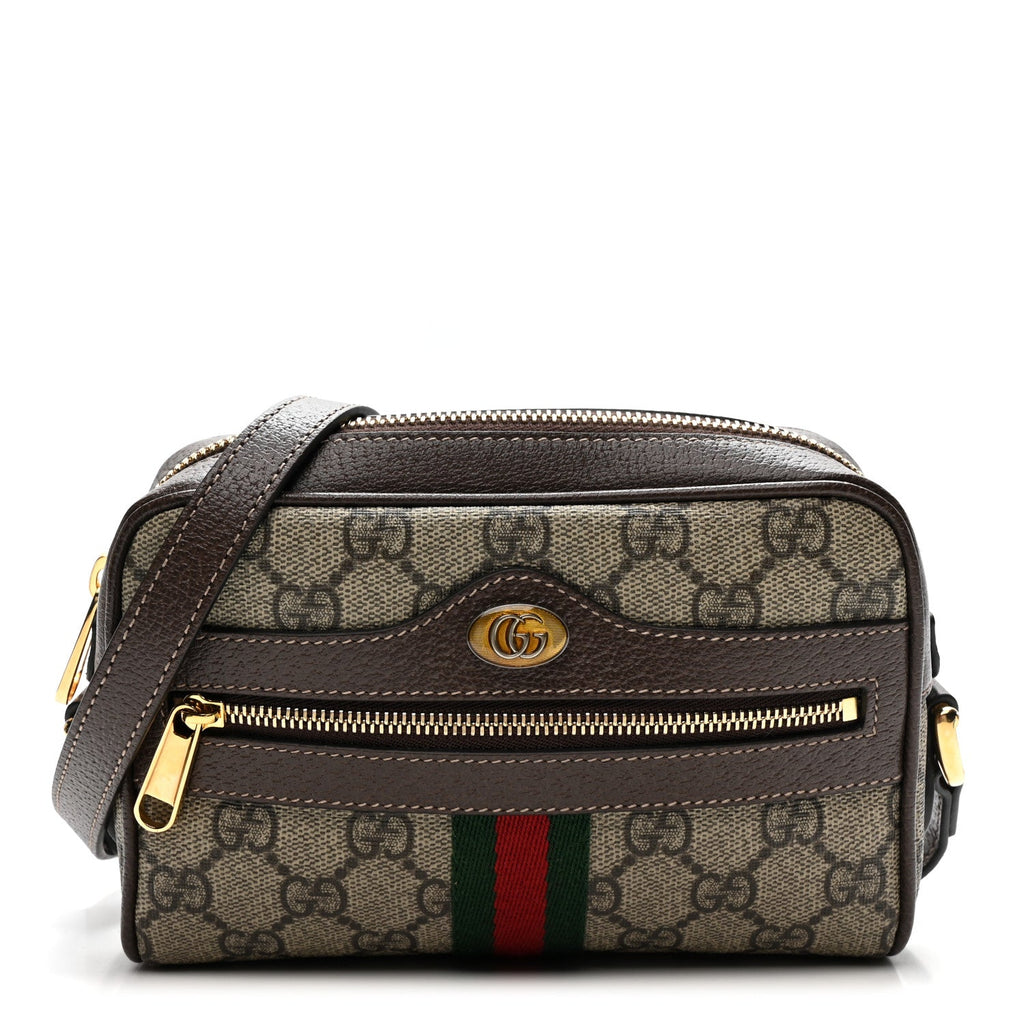 GG Supreme Monogram Web Mini Ophidia Shoulder Bag Brown wholesalehk.shop