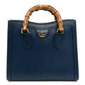 Textured Dollar Calfskin Web Small Diana Tote Bag Royal Crop wholesalehk.shop