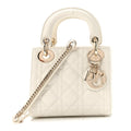 Lambskin Cannage Mini Lady Dior Latte wholesalehk.shop