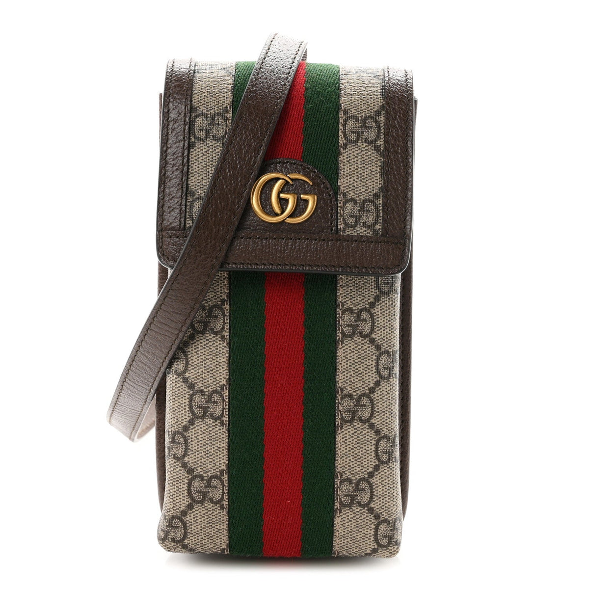 GG Supreme Monogram Web Ophidia Phone Crossbody Bag Beige New Acero wholesalehk.shop
