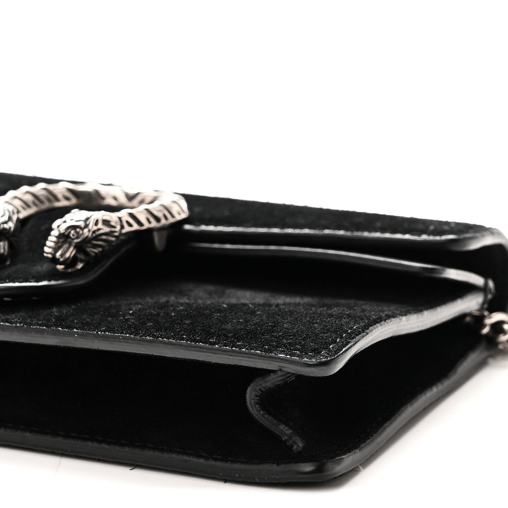 Suede Super Mini Dionysus Shoulder Bag Black wholesalehk.shop