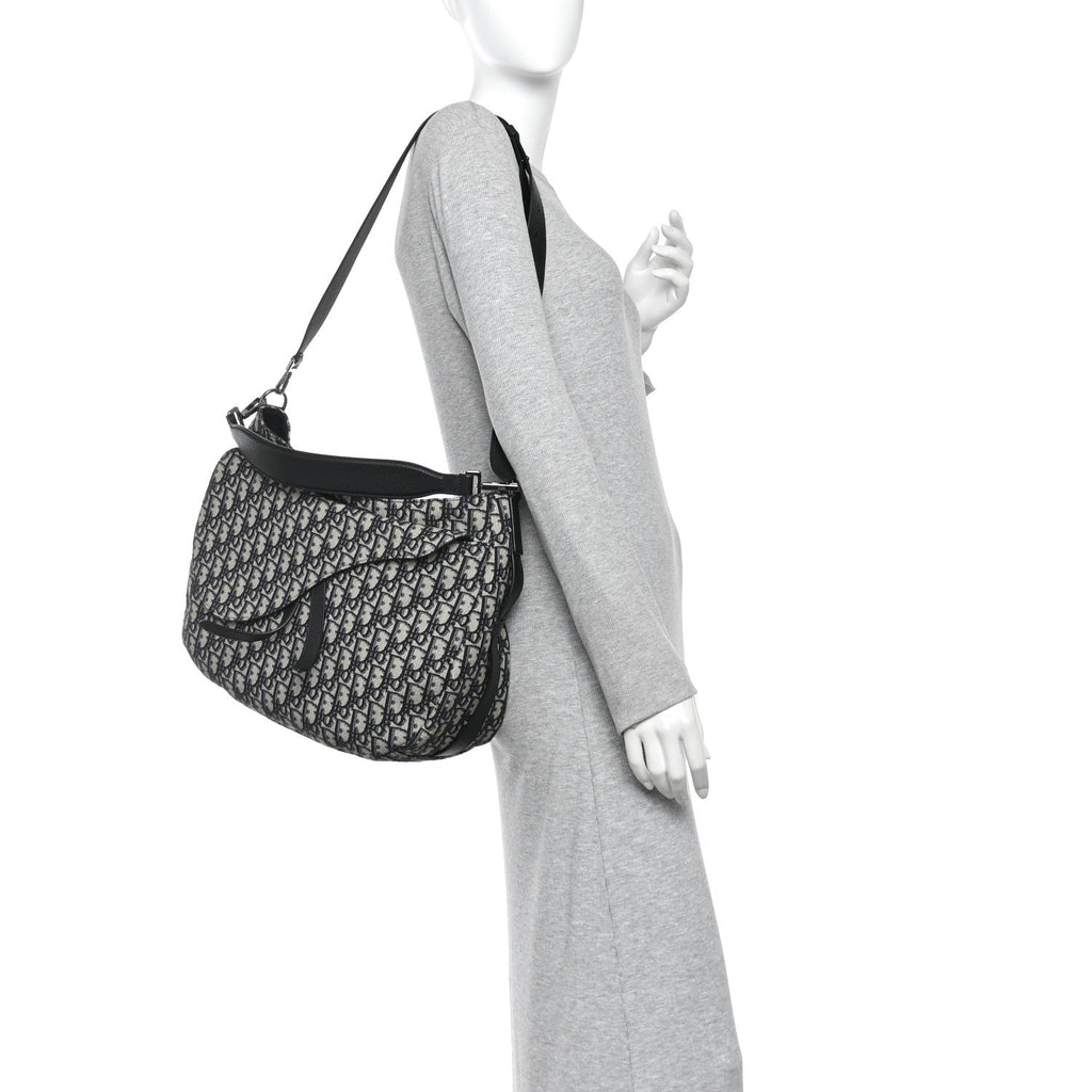 Oblique Soft Saddle Bag Beige Blue wholesalehk.shop