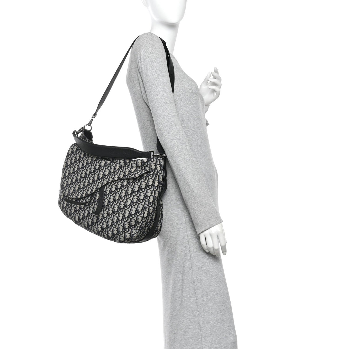 Oblique Soft Saddle Bag Beige Blue wholesalehk.shop