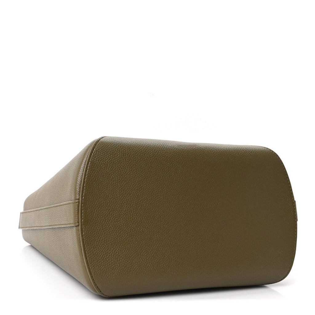 Grained Calfskin Medium Medaillon Bucket Bag Khaki wholesalehk.shop