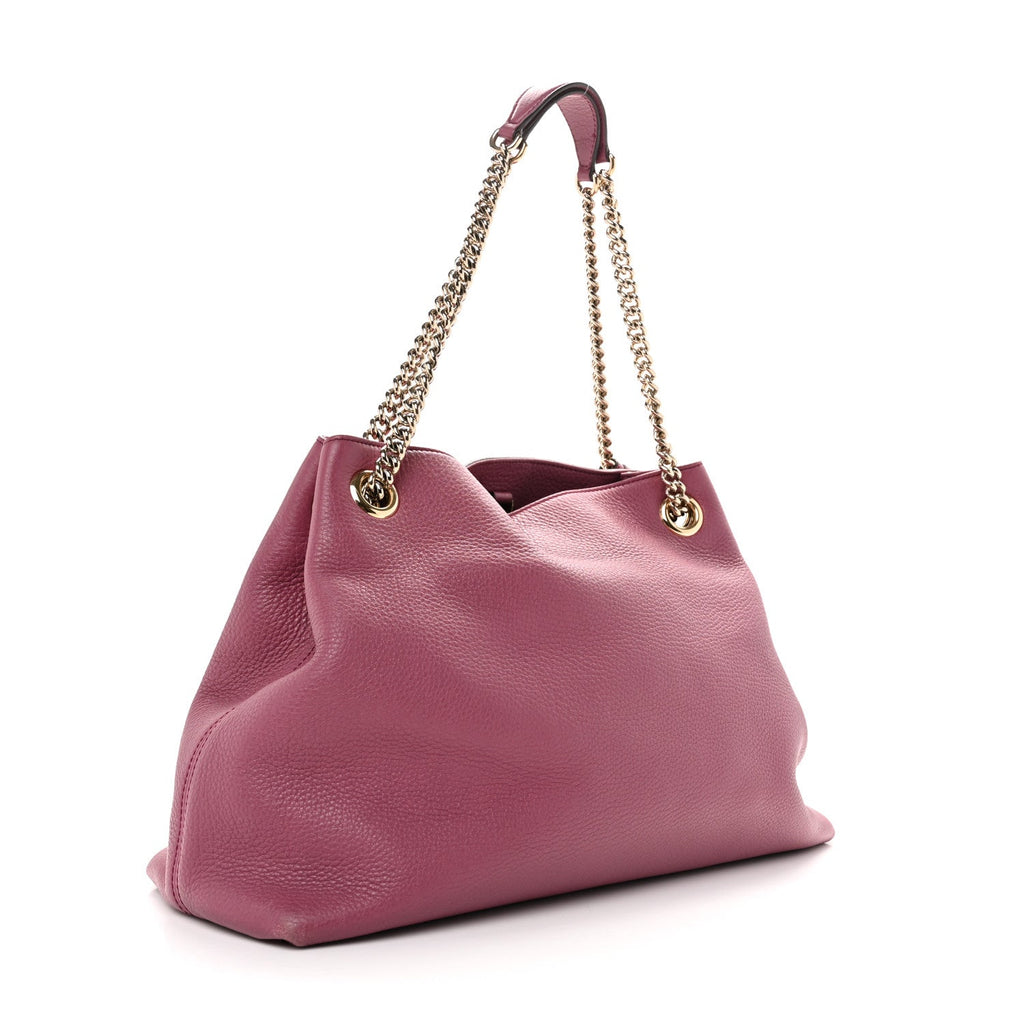 Pebbled Calfskin Medium Soho Chain Shoulder Bag Peonia Flower wholesalehk.shop