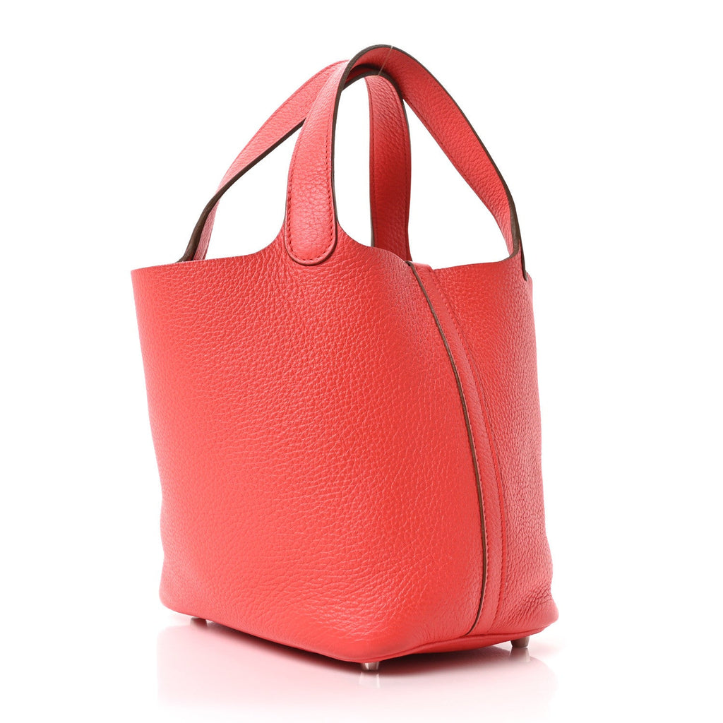 Taurillon Clemence Picotin Lock 18 PM Rouge Pivoine £¨ Direct shipment via from wholesalehk.shop