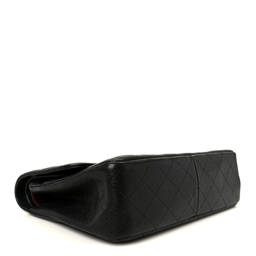 Caviar Quilted Jumbo Double Flap Black wholesalehk.shop