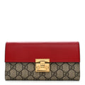 GG Supreme Monogram Moon Calfskin Padlock Continental Chain Wallet Beige Ebony Hibiscus Red New Rosette £¨ Direct shipment via from wholesalehk.shop