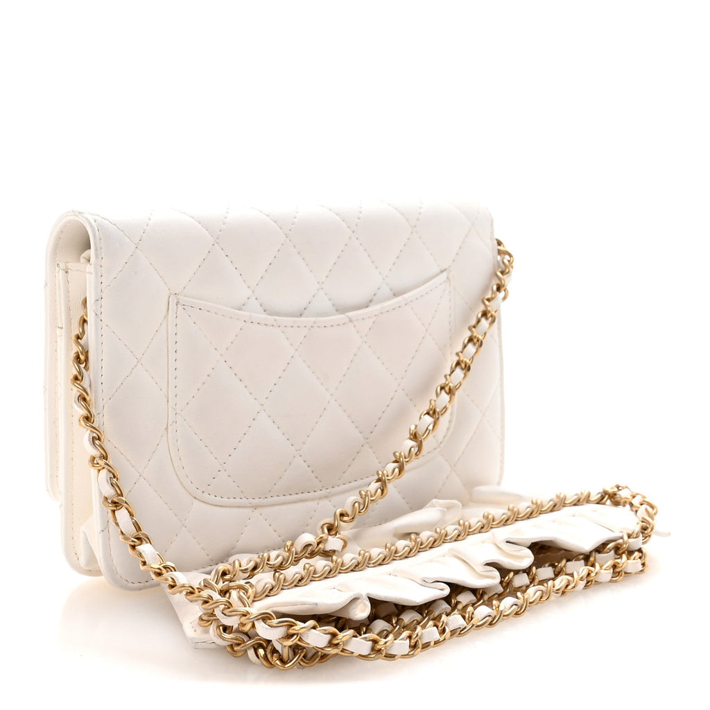 Lambskin Quilted Romance Wallet On Chain WOC White wholesalehk.shop
