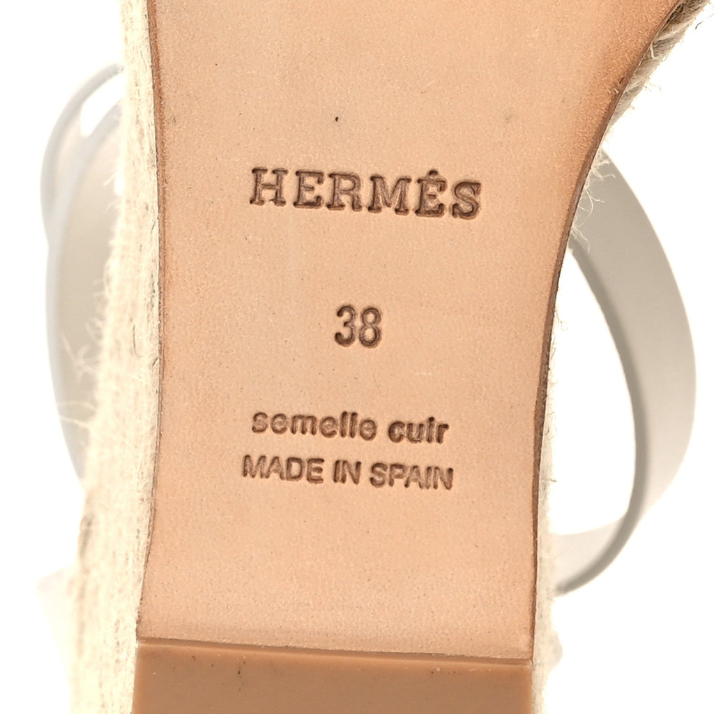 Calfskin Tipoli Espadrille Wedges 38 White wholesalehk.shop