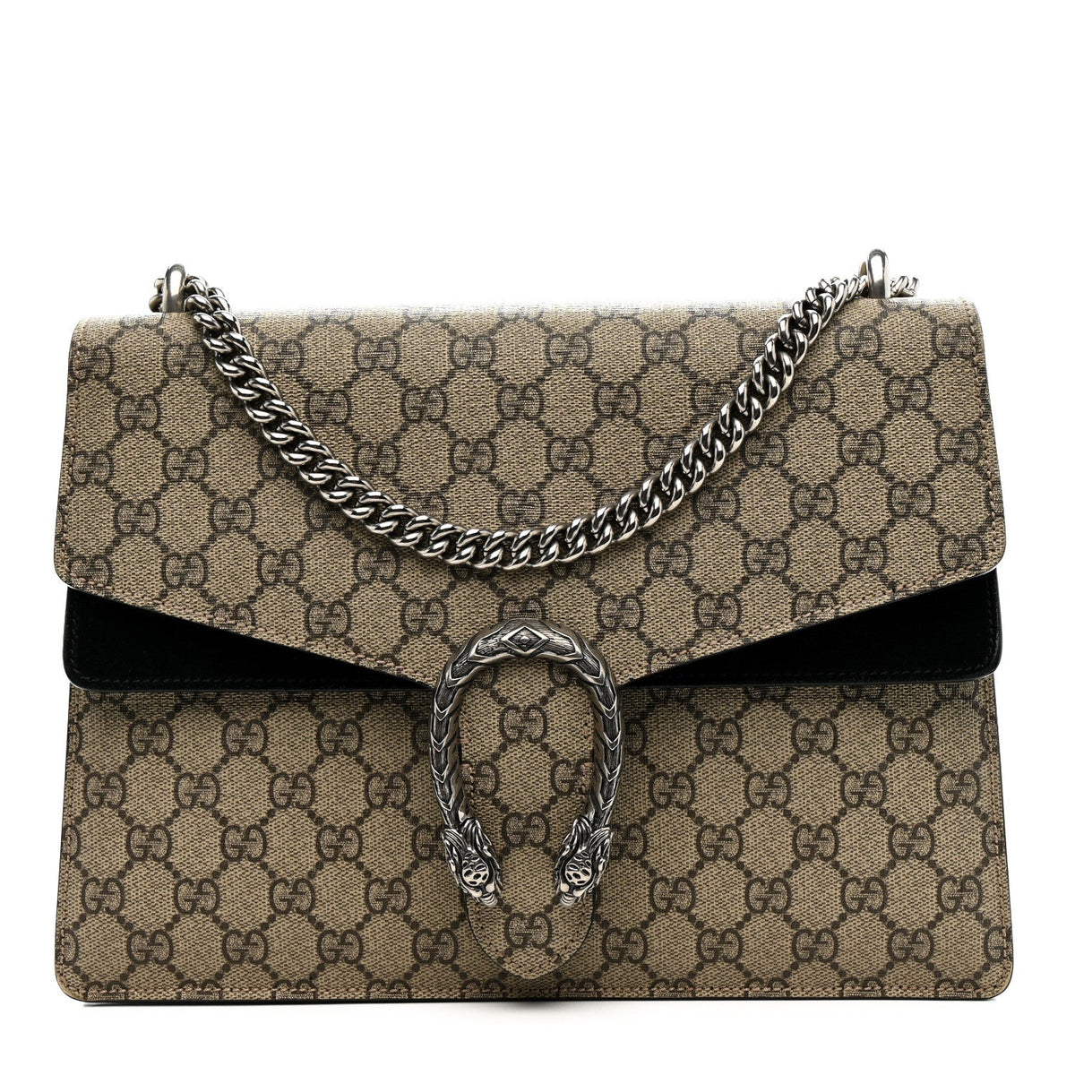 GG Supreme Monogram Medium Dionysus Shoulder Bag Black wholesalehk.shop