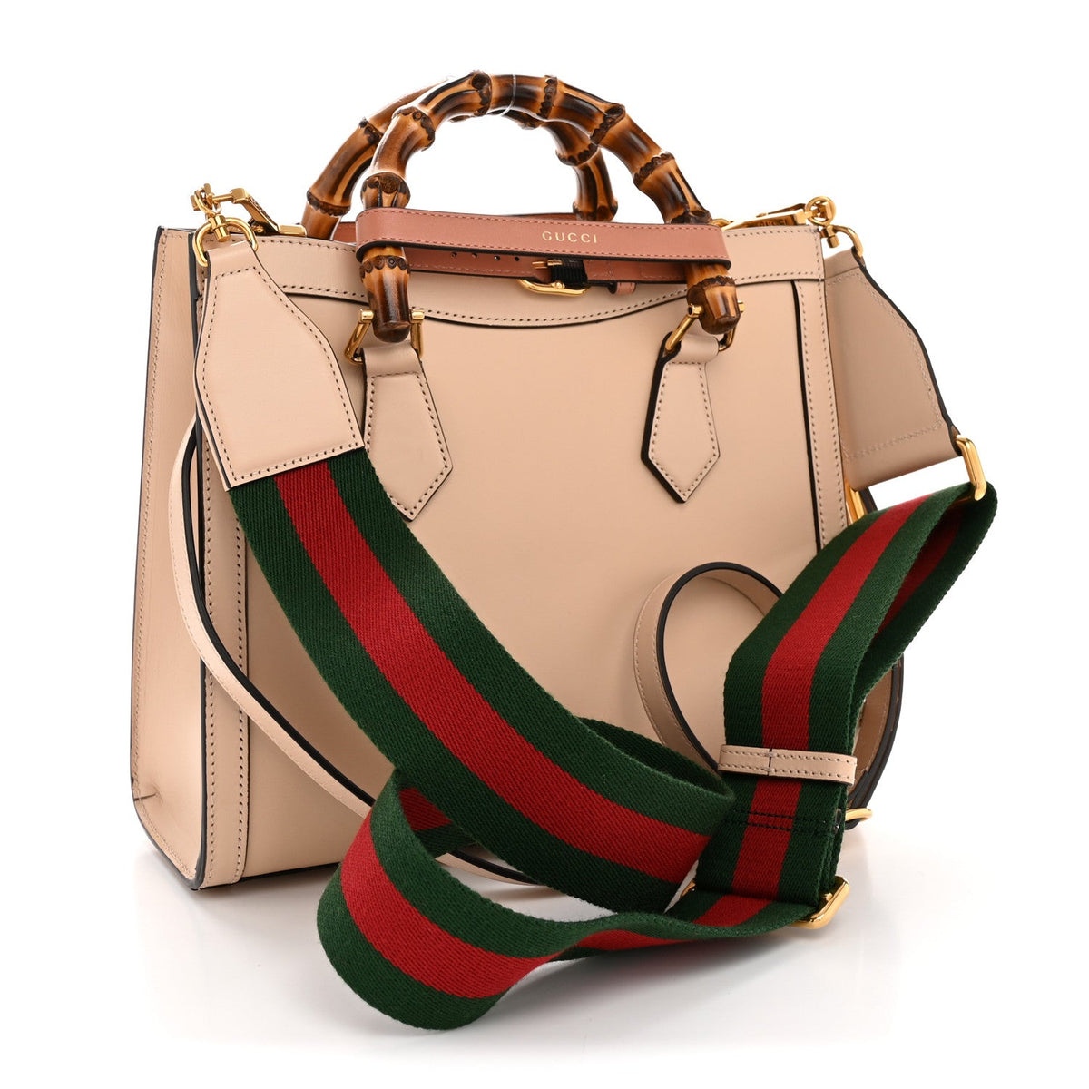 Calfskin Gucci Embossed Small Diana Tote Bag Pink wholesalehk.shop