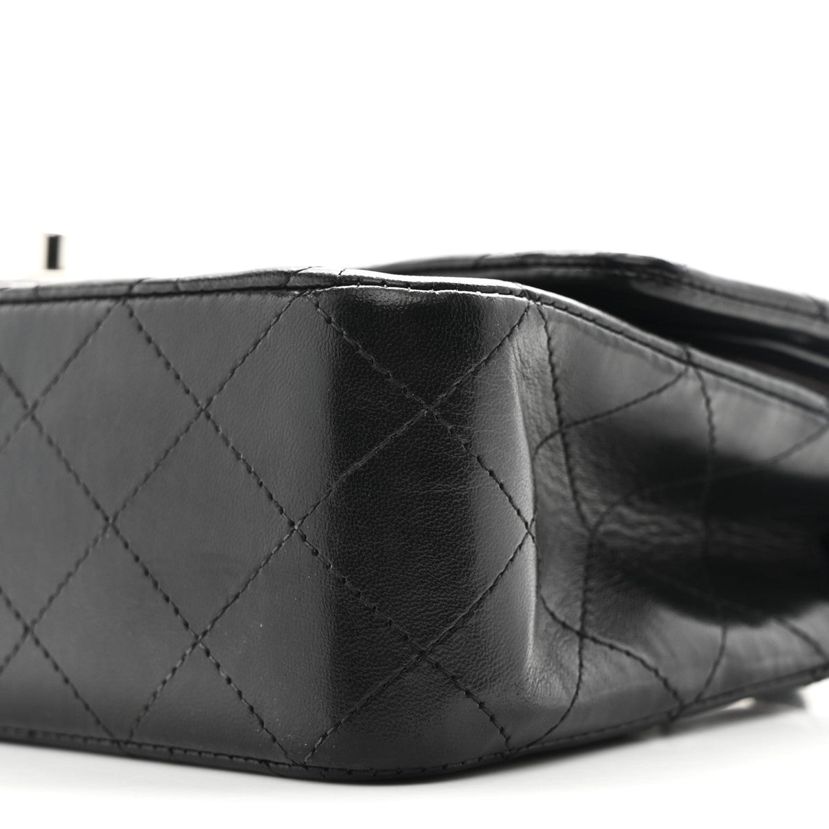 Lambskin Quilted Medium Double Flap Black wholesalehk.shop