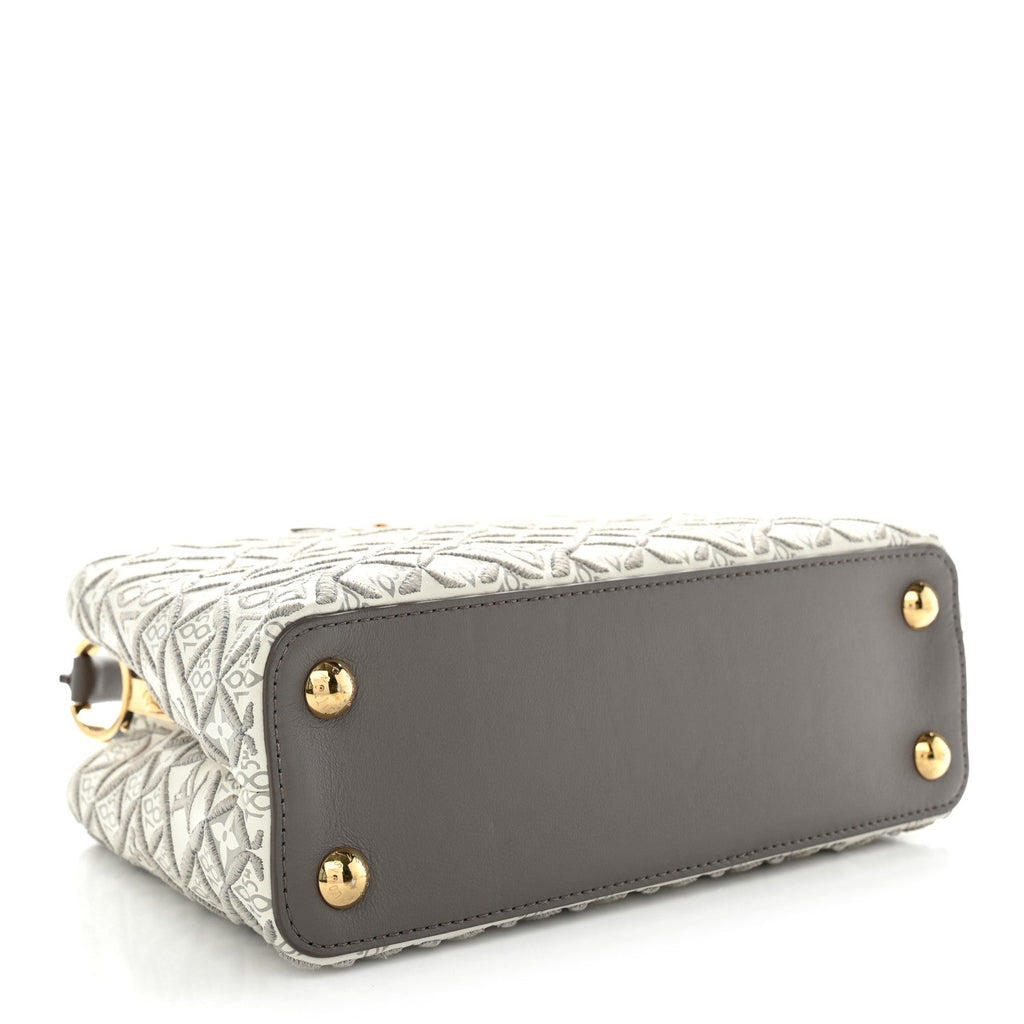 Calfskin Since 1854 Embroidered Capucines BB Ecru Taupe £¨ Direct shipment via from wholesalehk.shop