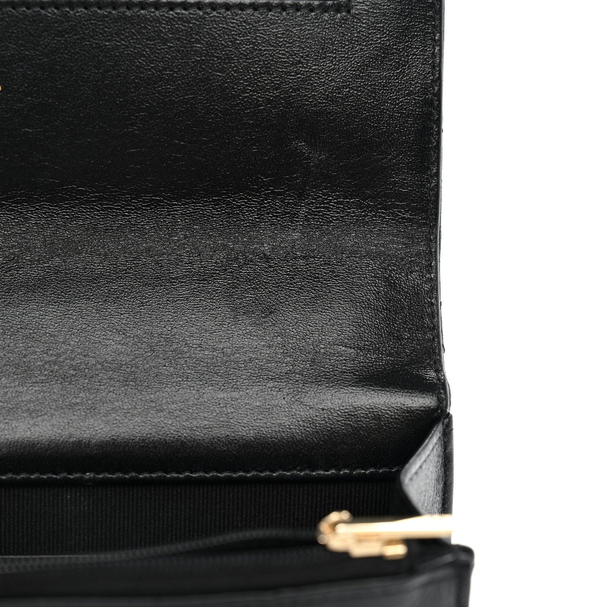 Lambskin Quilted Sweetheart Wallet On Chain WOC Black wholesalehk.shop