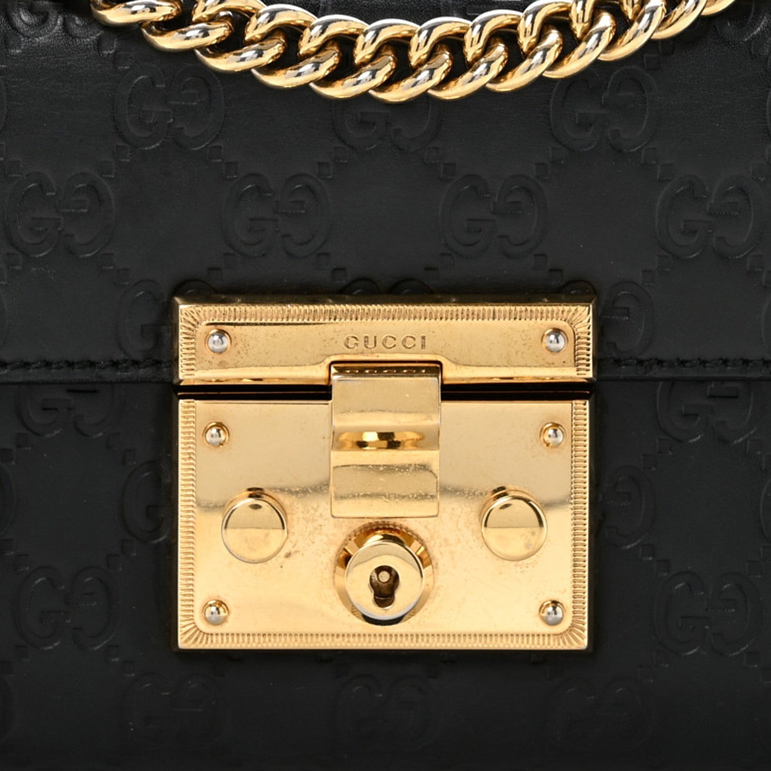 Guccissima Small Padlock Shoulder Bag Black £¨ Direct shipment via from wholesalehk.shop