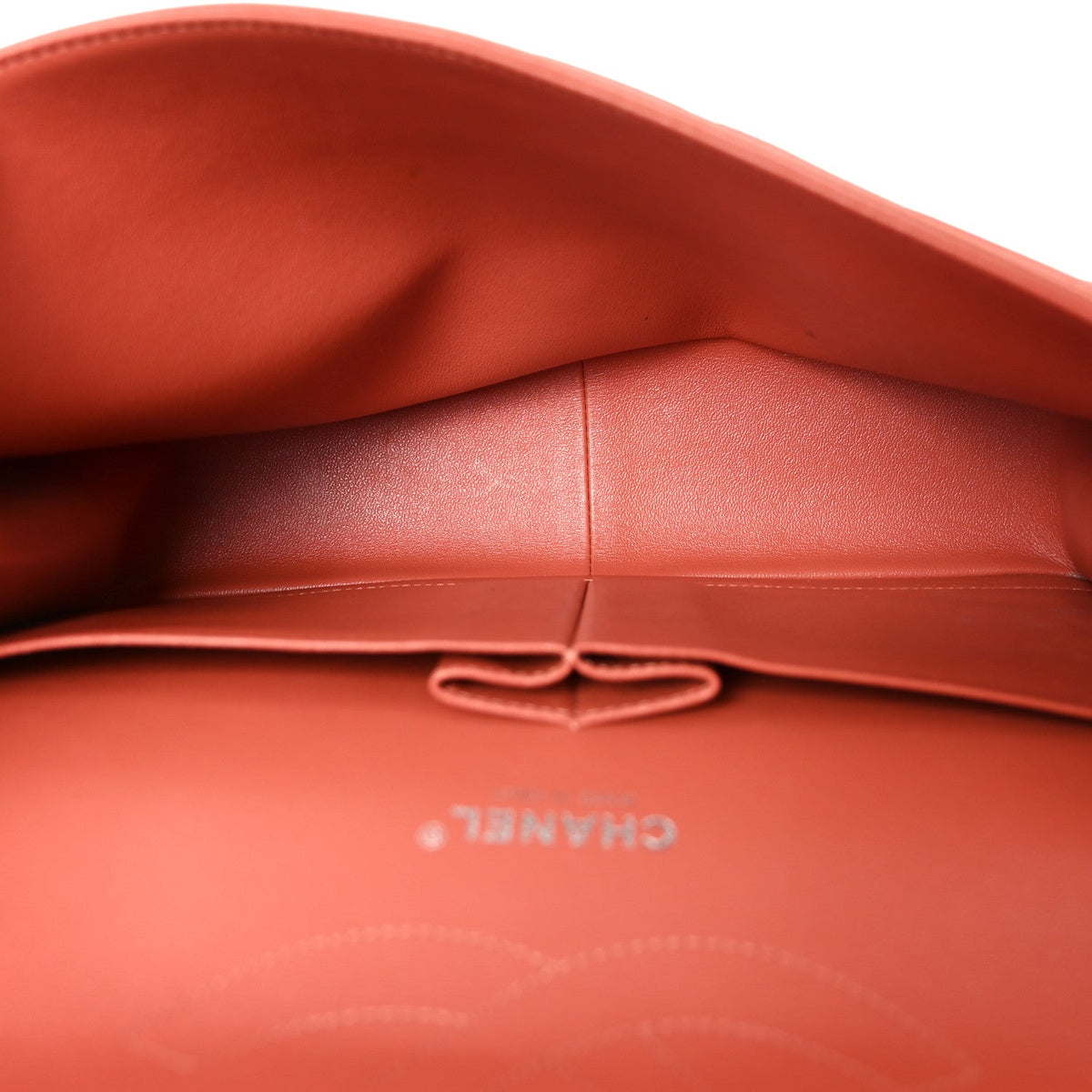 Lambskin Quilted Jumbo Double Flap Orange wholesalehk.shop