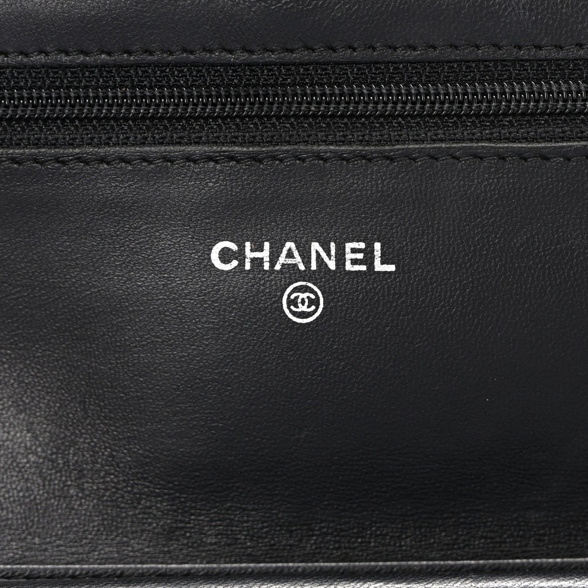Lambskin Quilted Wallet On Chain WOC Black wholesalehk.shop