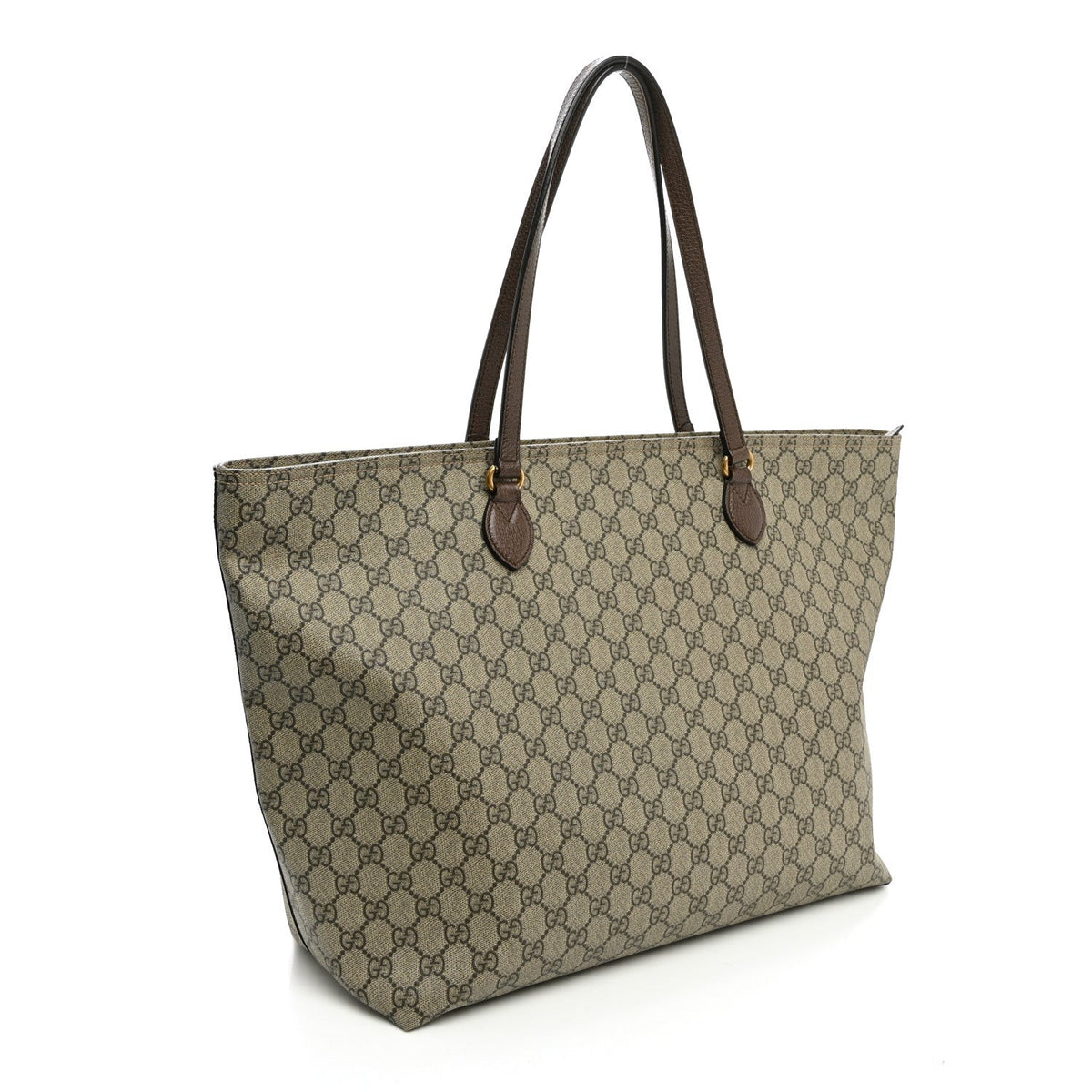 GG Supreme Monogram Medium Ophidia Shopping Tote Ebony wholesalehk.shop