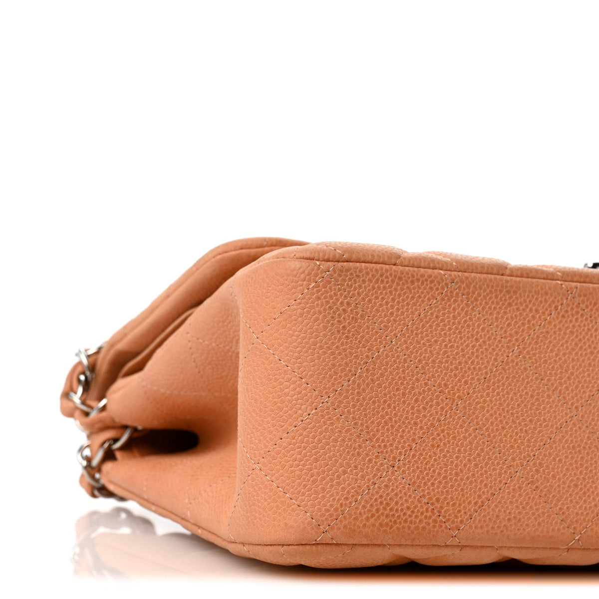 Iridescent Caviar Quilted Jumbo Double Flap Dark Beige wholesalehk.shop