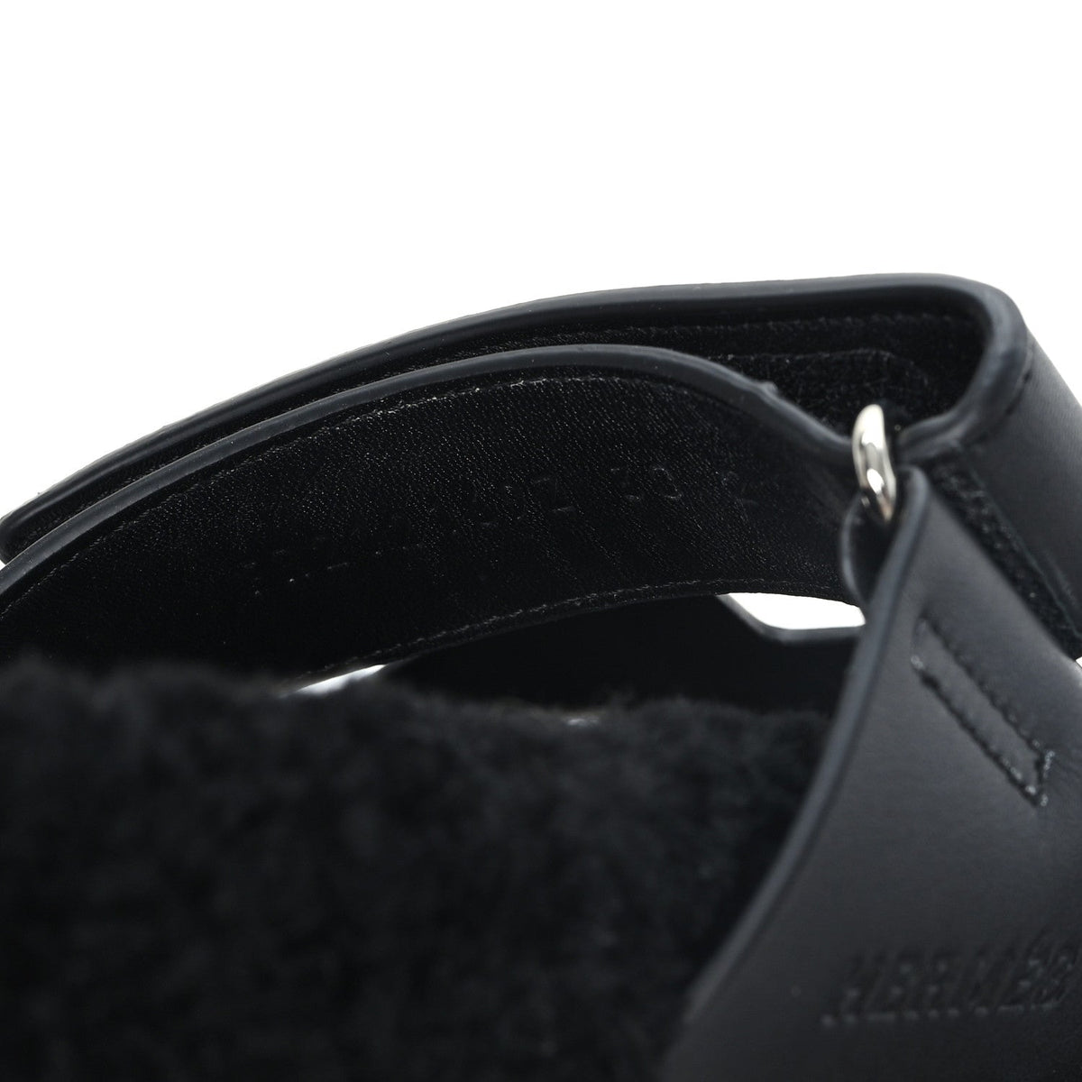 Calfskin Woolskin Womens Chypre Sandals 38 Black wholesalehk.shop