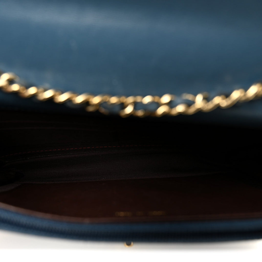 Lambskin Quilted Trendy CC Wallet On Chain WOC Blue wholesalehk.shop