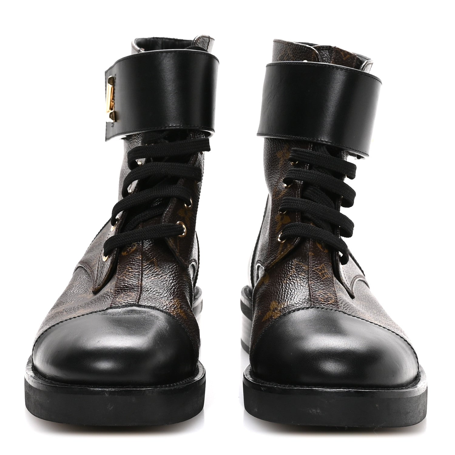 Calfskin Monogram Wonderland Flat Ranger Boots 39 Black £¨ Direct shipment via from wholesalehk.shop