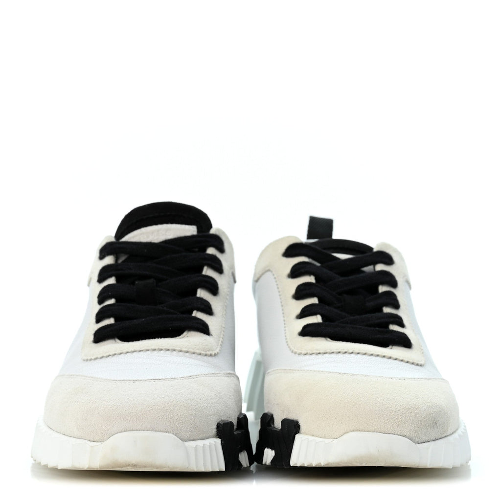 Calfskin Suede Goatskin Bouncing Sneakers 36.5 White Black wholesalehk.shop