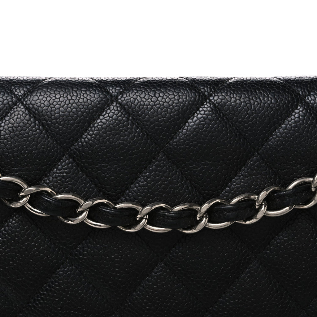 Caviar Quilted Maxi Double Flap Black wholesalehk.shop