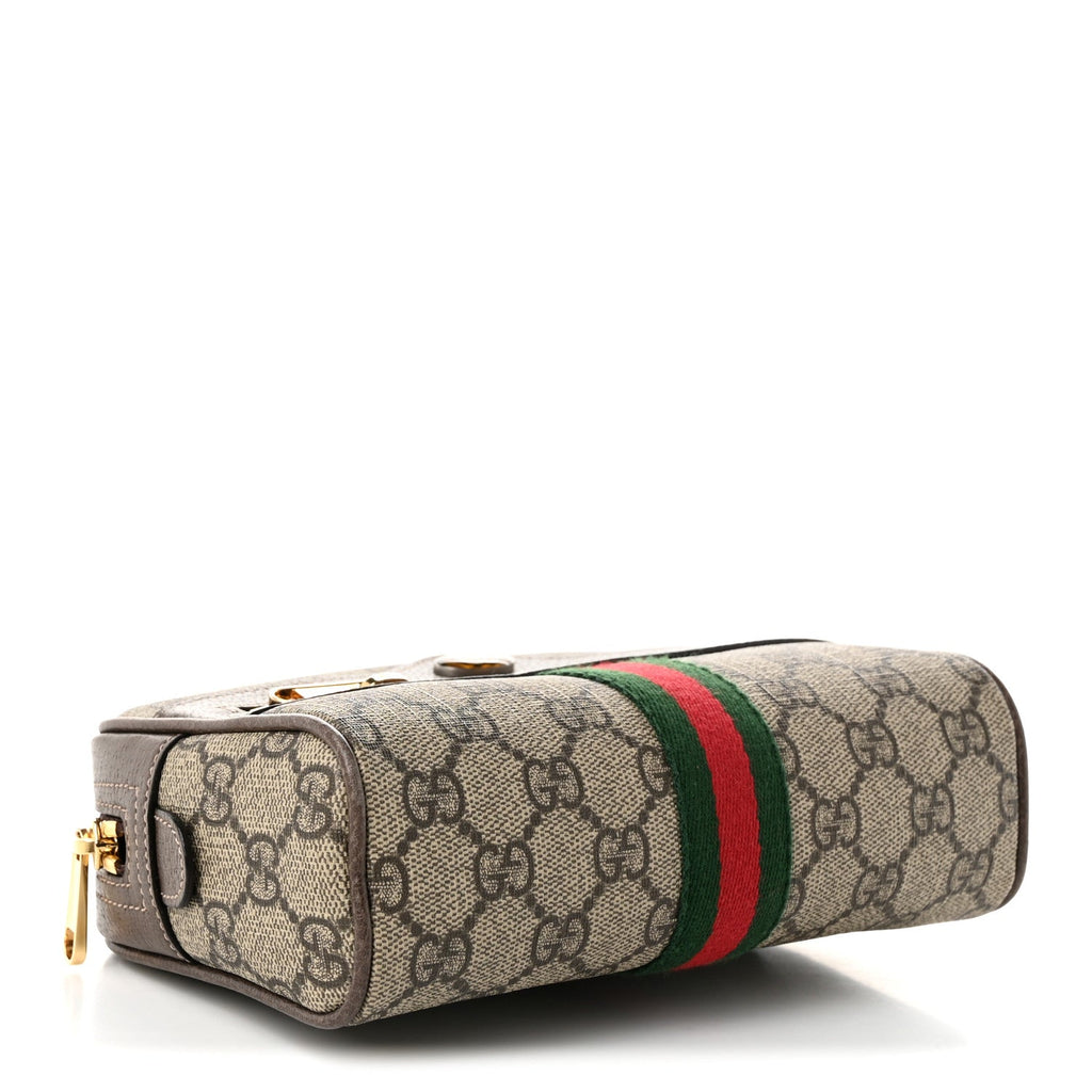GG Supreme Monogram Web Small Ophidia Belt Bag 85 34 Dark Brown wholesalehk.shop