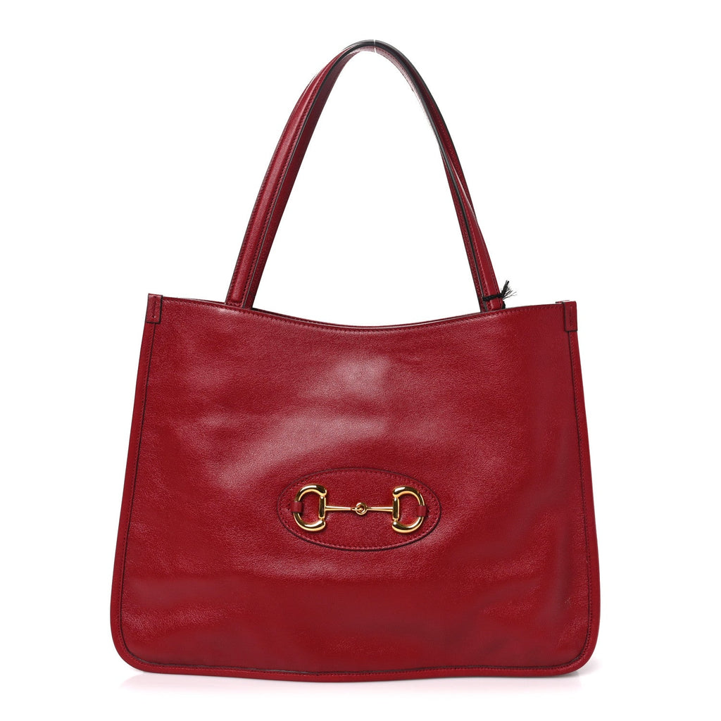 New Sakai Calfskin Lux Horsebit 1955 Tote Bag New Cherry Red wholesalehk.shop