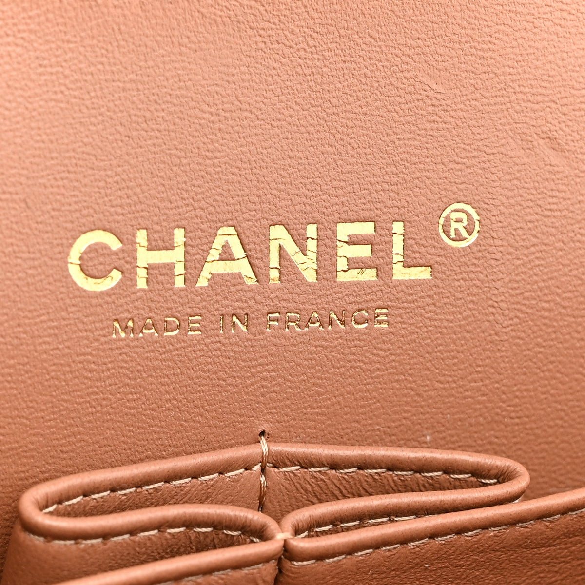 Lambskin Quilted Medium Double Flap Brown wholesalehk.shop