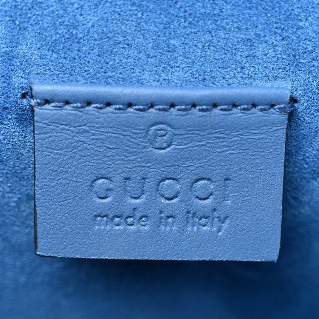 GG Supreme Monogram Embroidered Medium Dionysus Shoulder Bag Blue wholesalehk.shop