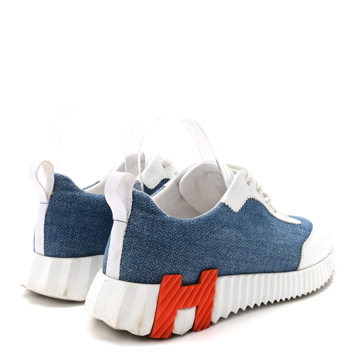 Denim Suede Goatskin Bouncing Sneakers 37 Bleu Clair White wholesalehk.shop