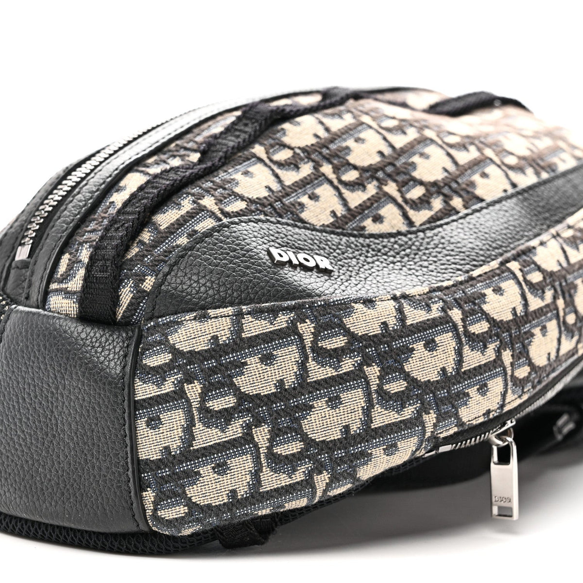 Grained Calfskin Oblique Scarab Sling Bag Blue Black wholesalehk.shop