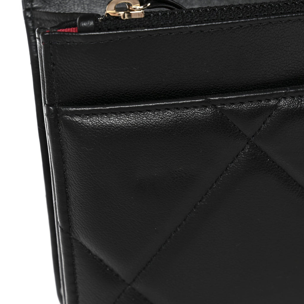 Lambskin Quilted Chanel 19 Wallet On Chain WOC Black wholesalehk.shop