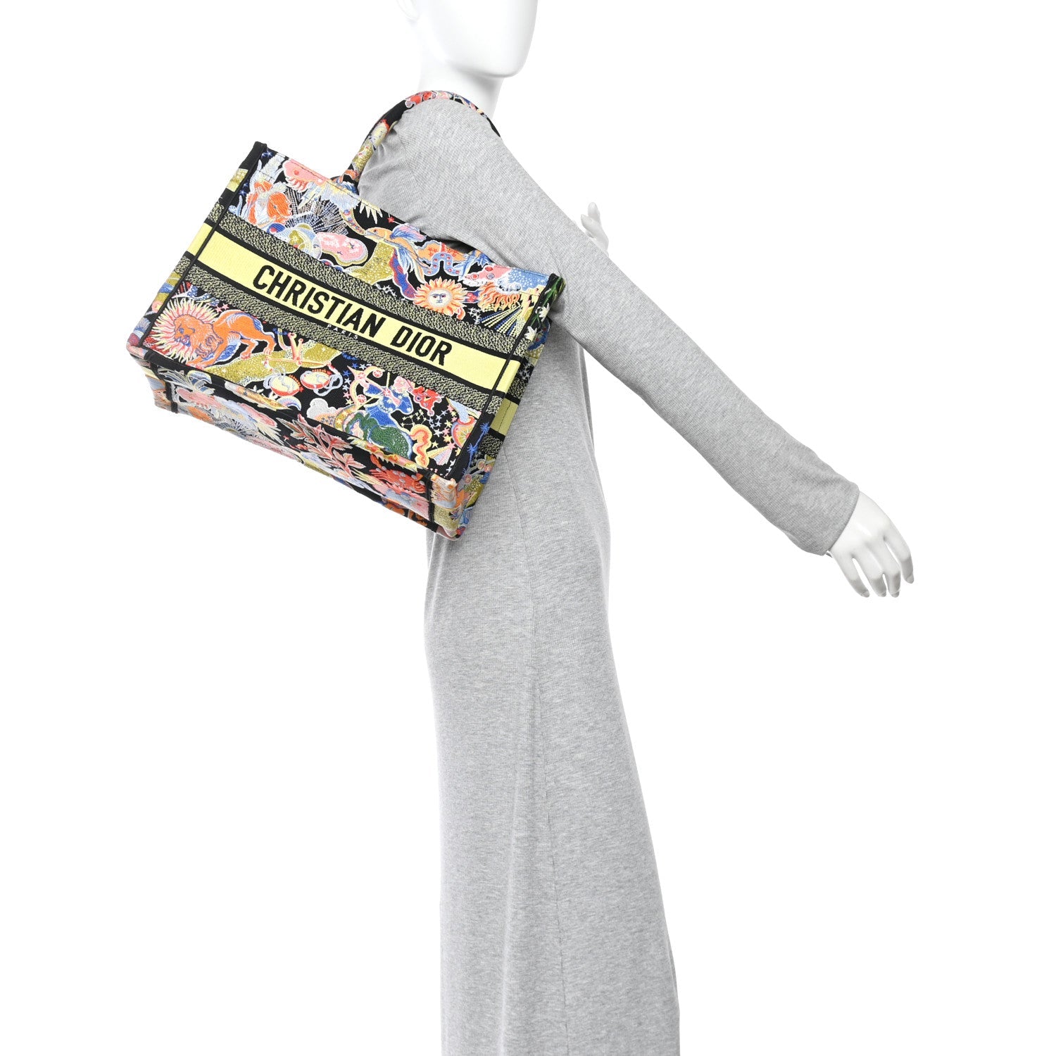 Canvas Zodiac Fantastico Embroidered Medium Book Tote Black Multicolor £¨ Direct shipment via from wholesalehk.shop