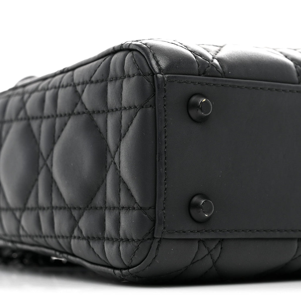 Ultra Matte Calfskin Cannage Mini Lady Dior Black wholesalehk.shop