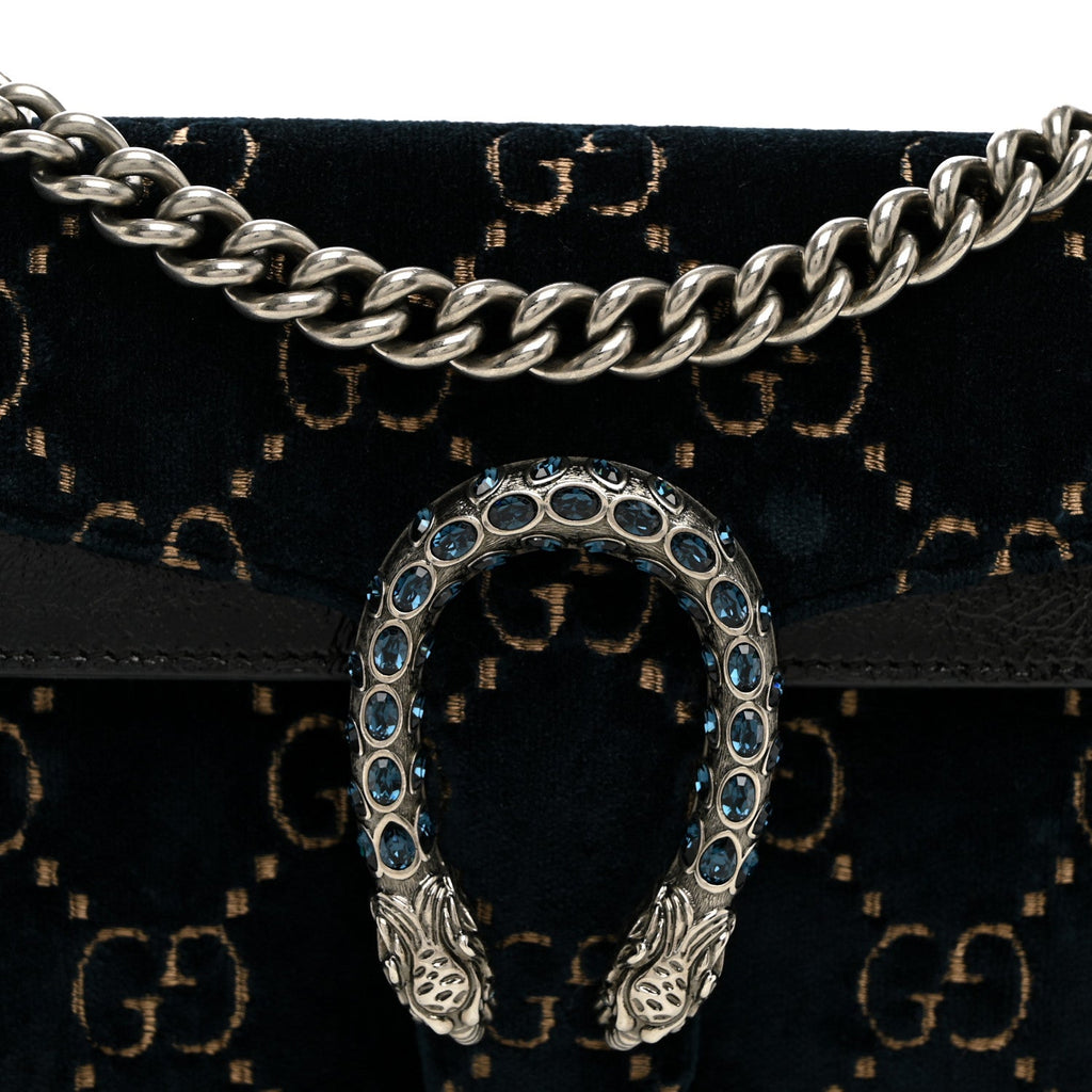 Velvet Skipper Crystal GG Monogram Small Dionysus Shoulder Bag Blue Beige Black wholesalehk.shop