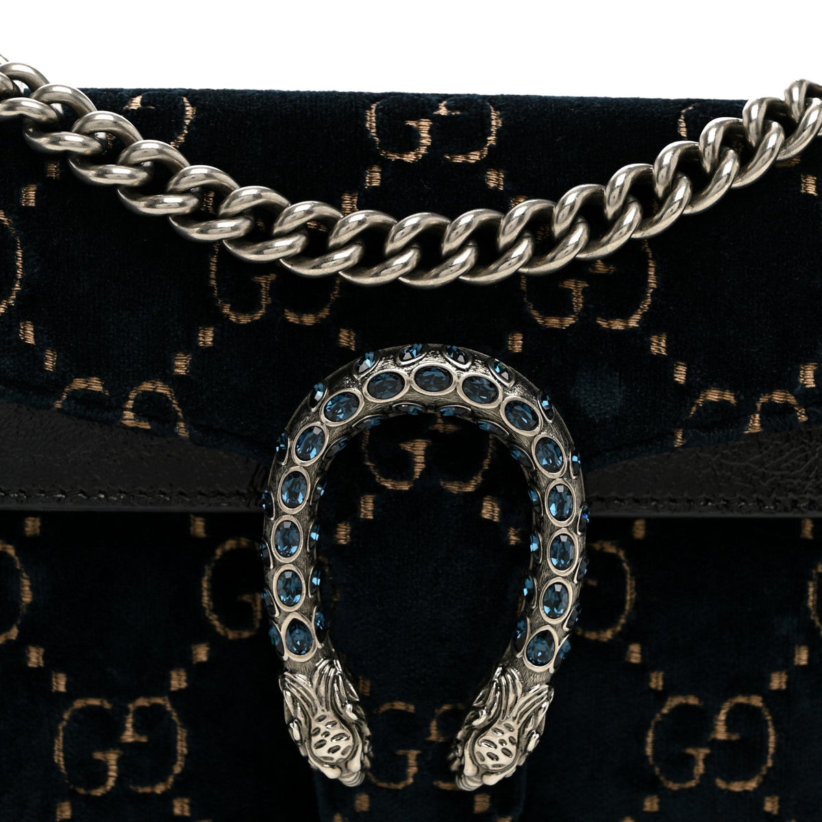 Velvet Skipper Crystal GG Monogram Small Dionysus Shoulder Bag Blue Beige Black wholesalehk.shop