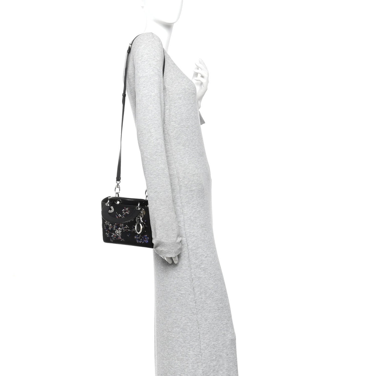 Goatskin Sequin Embroidered Mini Lady Dior Black wholesalehk.shop