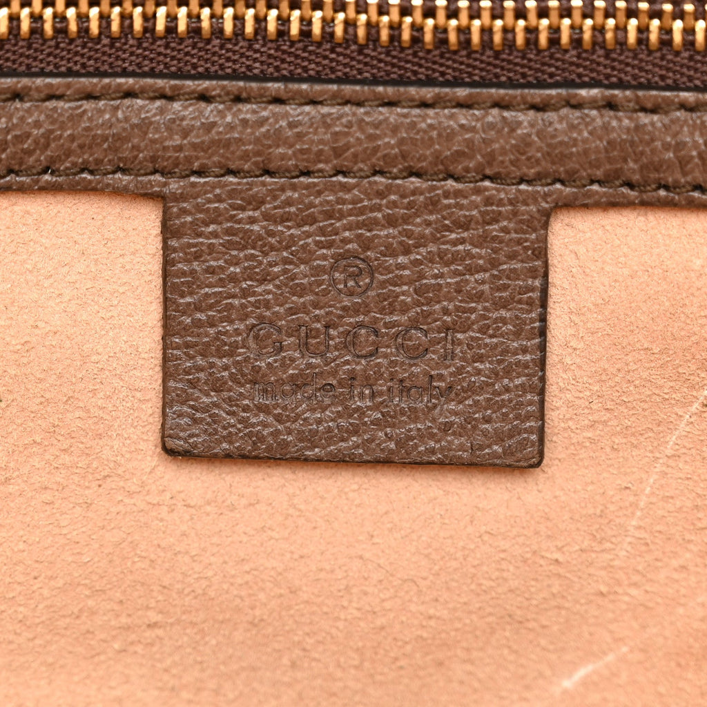 GG Supreme Monogram Medium Ophidia Shopping Tote Brown wholesalehk.shop