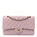 Caviar Quilted Medium Double Flap Light Pink wholesalehk.shop