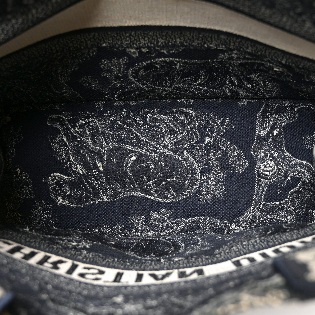 Canvas Embroidered Medium Toile De Jouy Reverse Book Tote Blue £¨ Direct shipment via from wholesalehk.shop