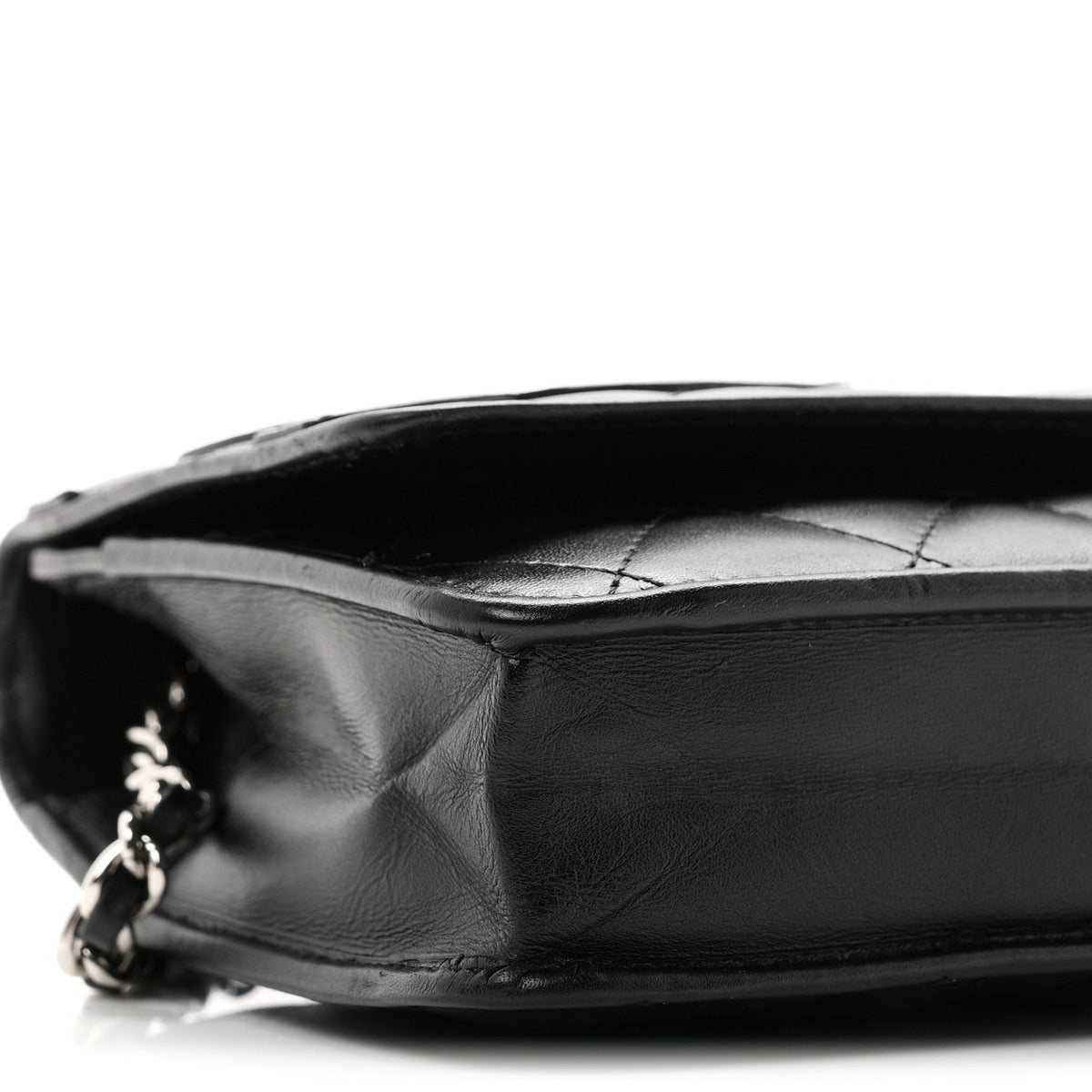 Calfskin Quilted Cambon Wallet on Chain WOC Black wholesalehk.shop