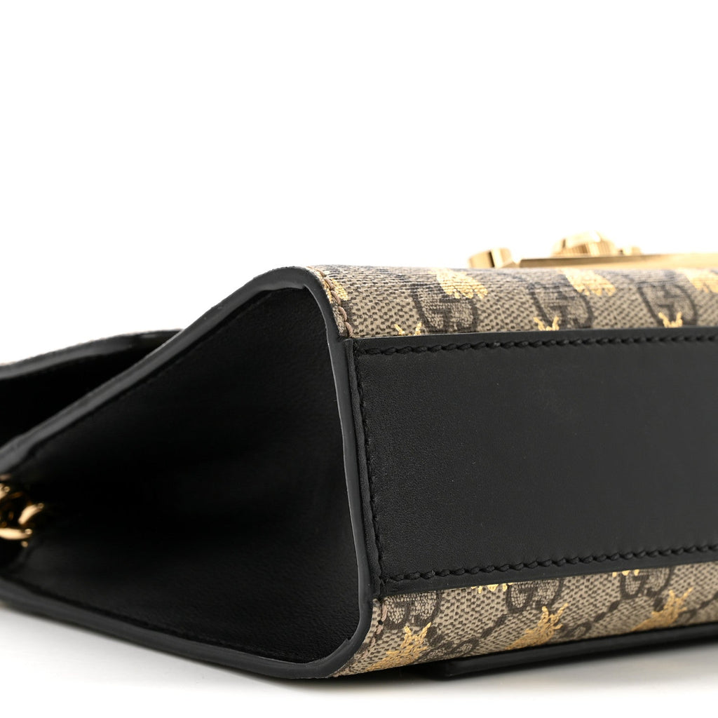 GG Supreme Monogram Bees Small Padlock Shoulder Bag Black £¨ Direct shipment via from wholesalehk.shop