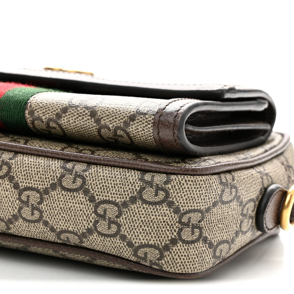 GG Supreme Monogram Web Mini Ophidia Bag Beige Ebony wholesalehk.shop