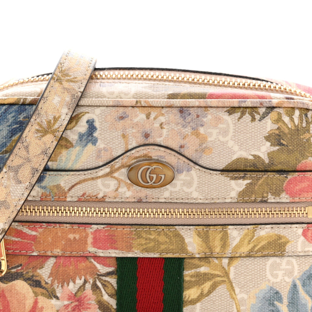 GG Supreme Monogram Water Flora Web Mini Ophidia Shoulder Bag Beige White Multicolor wholesalehk.shop